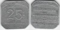 1921 Жетон железная дорога Франция Париж 1921 год 25 сантимов Парижский трамвай  Алюминий  VF