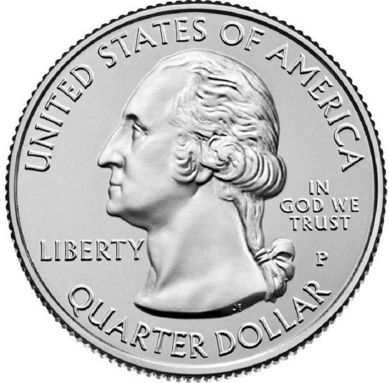 (021p) Монета США 2014 год 25 центов &quot;Грейт-Смоки-Маунтинс&quot;  Медь-Никель  UNC