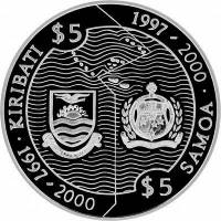() Монета Кирибати 1997 год 5  ""   Биметалл (Серебро - Ниобиум)  UNC