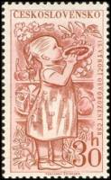 (1960-021) Марка Чехословакия "Девочка с ватрушкой"   15-летие освобождения Чехословакии I Θ