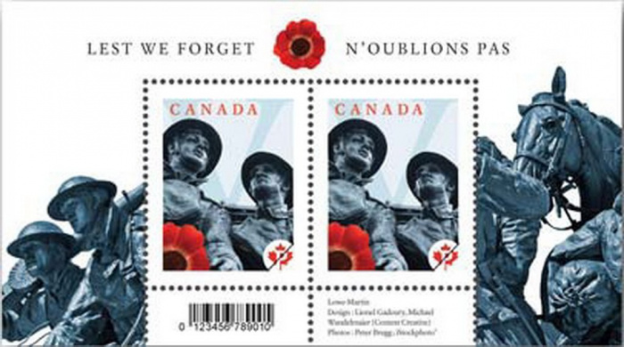 (№2009-117) Блок марок Канада 2009 год &quot;Мы Не Забудем&quot;, Гашеный
