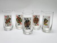 Стаканы 5 штук Игральные карты высота 11 см