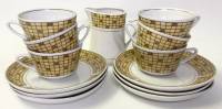 Кофейный сервиз на 6 персон Рига СССР 6 пар + молочник 