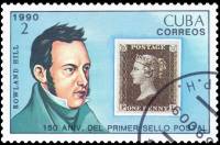 (1990-030) Марка Куба "Марка Англии 1"    150 лет почтовой марке III Θ