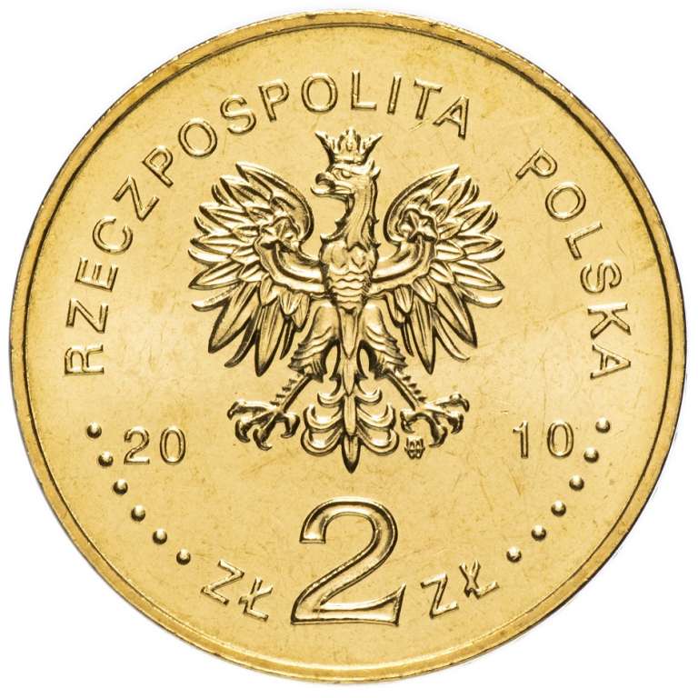 201 Монета Польша 2010 год 2 злотых Горлице  Латунь  UNC