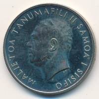 1967 Монета Самоа 10 сене Малиетоа Танумафили II Сусуга  Медь-Никель  XF