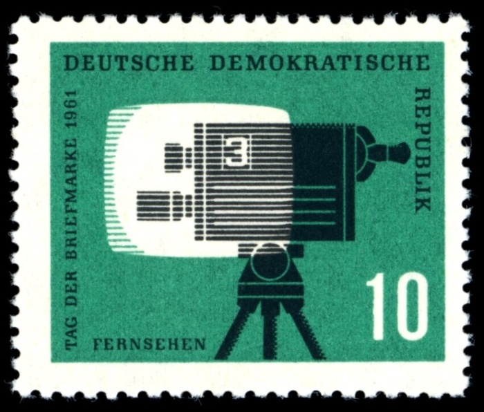 (1961-055) Марка Германия (ГДР) "Телевизионная камера"    День печати II &Theta;