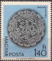 (1964-018) Марка Венгрия "Кружева 6"    Кружева Халаса II Θ