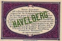 (№1917) Банкнота Германия 1917 год "50 Pfennig"
