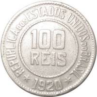 (№1918km518) Монета Бразилия 1918 год 100 Reacute;is