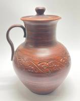 Кувшин глиняный с крышкой