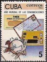 (1983-060) Марка Куба "Телеграмма"    Всемирный год связи III Θ