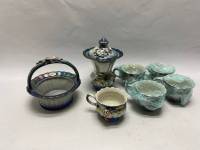 Кофейных сервиз 5 персон, 7 предметов с лепниной, прламутр