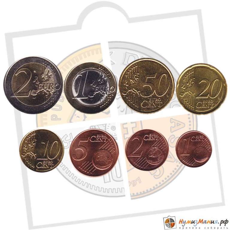 (2008) Набор монет Евро Греция 2008 год   UNC