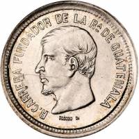 () Монета Гватемала 1866 год 1  ""   Биметалл (Серебро - Ниобиум)  UNC