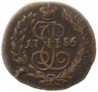(1786, КМ) Монета Россия-Финдяндия 1786 год 1/4 копейки   Полушка Медь  XF