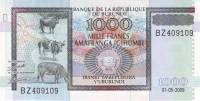 (2009) Банкнота Бурунди 2009 год 1 000 франков "Крупный рогатый скот"   UNC