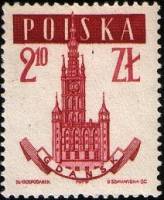 (1958-005) Марка Польша "Гданьск"   Старые ратуши (Стандартный выпуск) I Θ