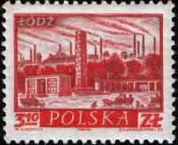 (1960-069) Марка Польша "Лодзь"   Исторические города №2 I Θ