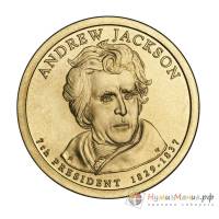 07p Монета США 2008 год 1 доллар Эндрю Джексон 2008 год Латунь  VF