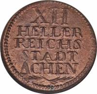 (№1757km51 (aachen)) Монета Германия (Германская Империя) 1757 год 12 Heller