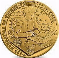 (№2016) Монета Франция 2016 год 50 Euro (Мужчины и женщины Первой Мировой Войны)