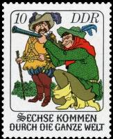 (1977-094) Марка Германия (ГДР) "Сказка (2)"    Шестеро мужчин III Θ