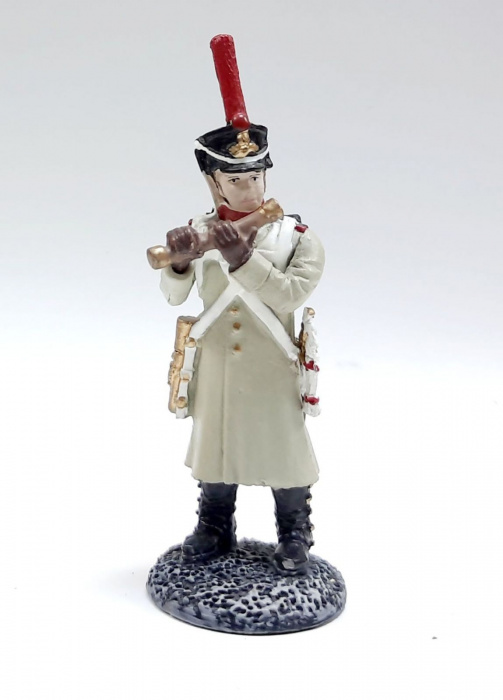 Оловянный солдатик &quot;Флейтщик Новоингермамландского пехотного полка,1812-1814  г.&quot;
