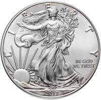 (2017sw) Монета США 2017 год 1 доллар "Шагающая Свобода"  Серебро Ag 999  UNC