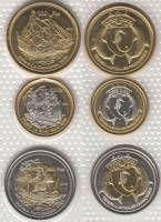 2012 3 монеты 100 200 500 франков Набор Бассас-да-Индия 2012 год Корабли    UNC