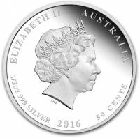 () Монета Австралия 2016 год 50 центов ""  Биметалл (Серебро - Ниобиум)  PROOF