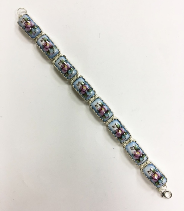 Браслет "Финифть", серебрение (сост. на фото)