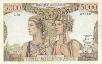 (№1951P-131b) Банкнота Франция 1951 год "5,000 Francs" (Подписи: J)