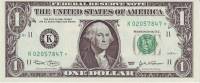 (2003K) Банкнота США 2003 год 1 доллар "Джордж Вашингтон"   UNC