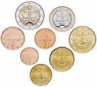 (2009, 8 монет) Набор монет Евро Словакия 2009 год    UNC