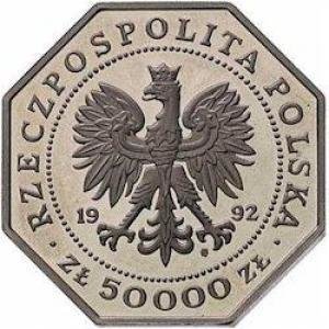() Монета Польша 1992 год 50000  &quot;&quot;    AU