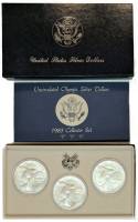 (1983 3 м UNC по 1$) Набор США 1983 год  Олимпиада в Лос-Анджелесе  UNC