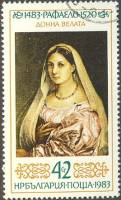 (1983-092) Марка Болгария "Женщина с вуалью"   Рафаэль, 500 лет II Θ