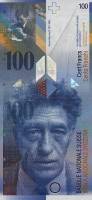 2007 Банкнота Швейцария 2007 год 100 франков Альберто Джакометти Raggenbass - Roth  UNC