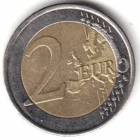 (2009) Монета Финляндия 2009 год 2 евро  3-й тип образца 2008, буквы FI, знак МД у канта  VF