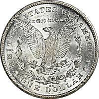(1904s) Монета США 1904 год 1 доллар   Голова Свободы, Морган, Белоговый Орлан Серебро Ag 900  VF