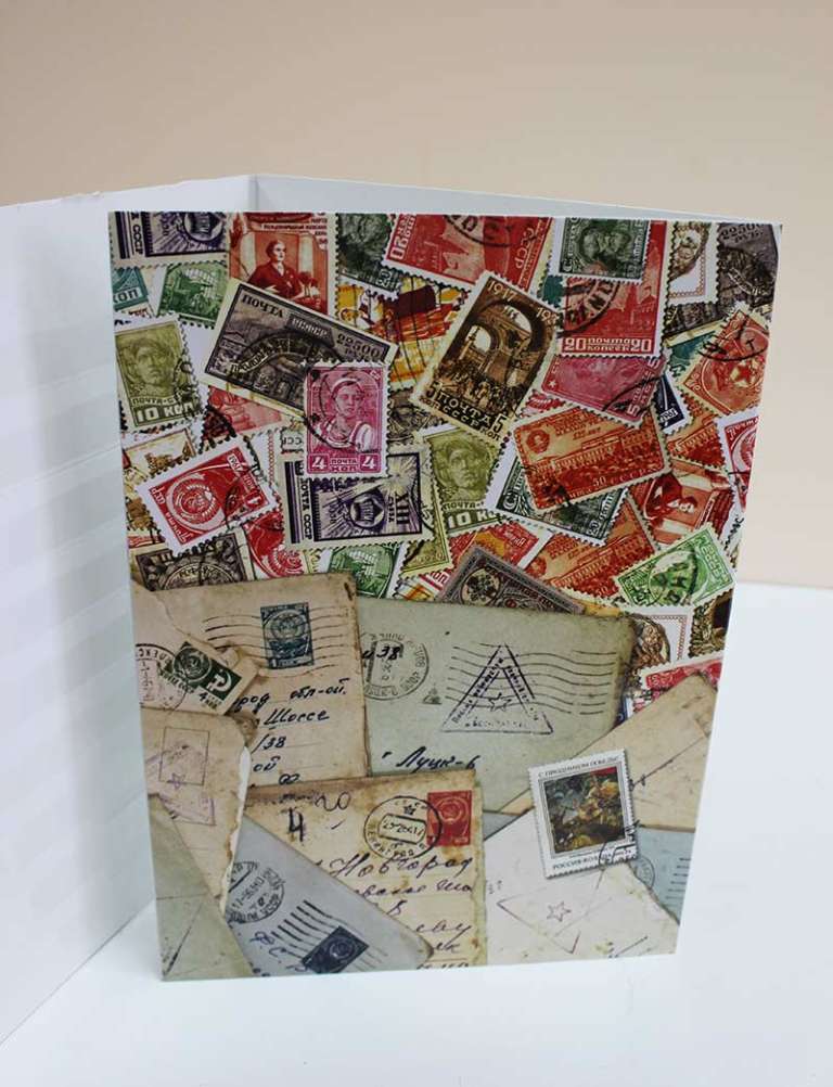 Альбом-планшет для марок на 3 разворота с белыми листами. Производство Россия