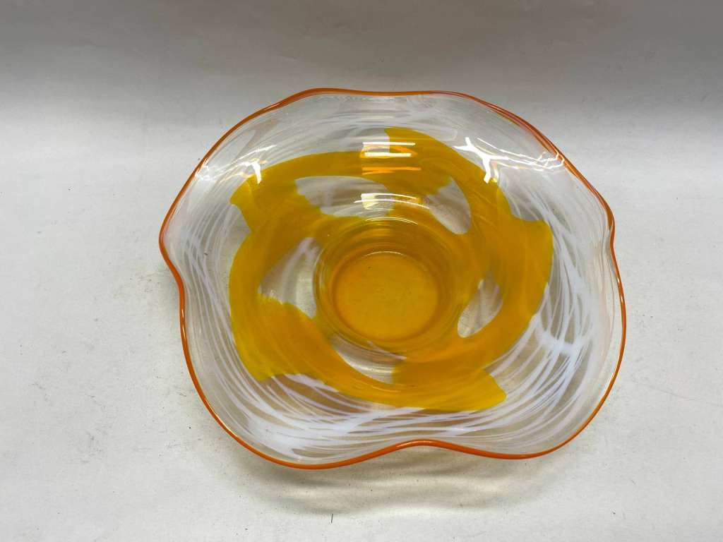 Ваза блюдо цветное стекло