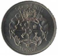() Монета Тонга 1967 год 50 сенити ""  Медь-Никель  UNC