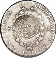 (№1813km330) Монета Бразилия 1813 год 960 Reacute;is (Мату-Гросу Countremarked)