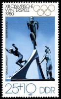 (1980-003) Марка Германия (ГДР) "Скульптуры"    Зимние ОИ 1980, Лейк Плэсид II Θ