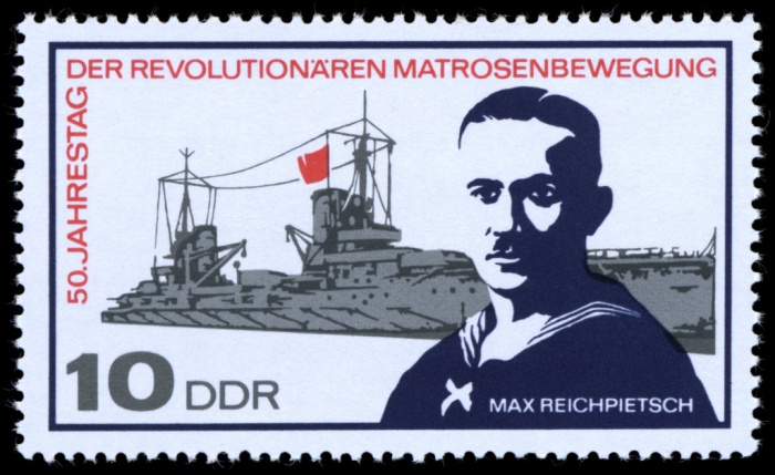 (1967-064) Марка Германия (ГДР) &quot;Макс Райхпит&quot;    Восстание матросов III Θ