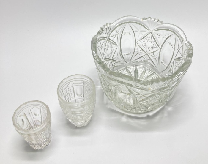 Салатник + стаканчик + стопка, хрусталь, СССР