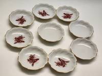 Розетки блюдца блюда маленькие 9 штук ЛОЗ Тетерев и белые