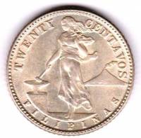 (№1937km182) Монета Филиппины 1937 год 20 Centavos (Двадцать)